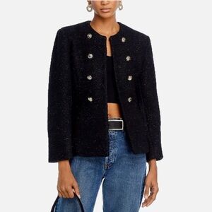 Aqua Black Tweed Gold Button Jacket Blazer